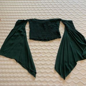 Forest green crop top by blue blush size small